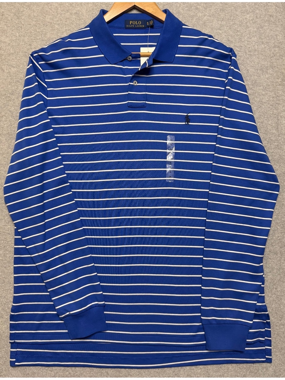 Polo Ralph Lauren Long Sleeve Striped Cotton Mens Polo Shirt XL NWT